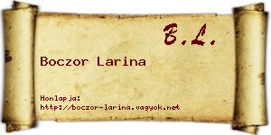 Boczor Larina névjegykártya